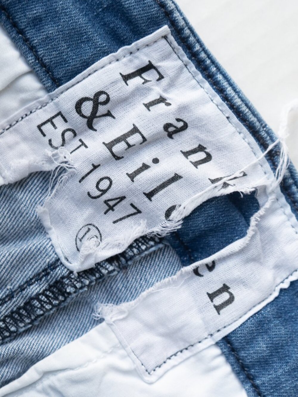 Frank & Eileen Wicklow Raw Hem Performance Denim Straight Leg Crop Jeans Sz 10 - Picture 12 of 13